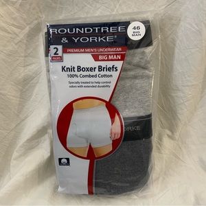 Roundtree & Yorke Knit Boxer Briefs Premium Underwear sizes 46 Gray New